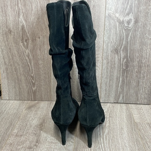 Renatta Made In Spain Heeled Black Suede Leather Pointed Toe Boots 40 (US 9) - Picture 4 of 16